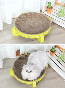 Rascador de Casa de gato con hierba gatera, cama de cartón corrugada redonda de buena calidad, gran oferta - Product Image 6