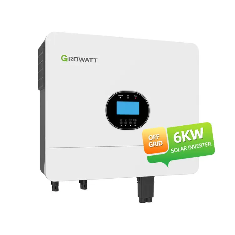 Growatt 6Kw Dual Mpp Trackers SPF 6000ES PLUS Onduleur solaire monophasé hors réseau à onde sinusoïdale pure