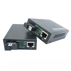 2023 Netlink 25KM A/B Fiber Optic Media Converter HTB 3100 Simplex 10/100/1000M RJ45/SC Connector for FTTH and WiFi <strong>Networks</strong> - Product Image 1