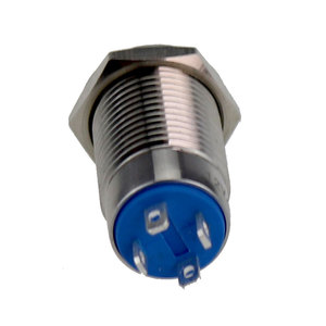 12mm Mini Computer Metall Elektronischer Druckknopf schalter Flacher runder 12 Volt LED-Lichtsc halter - Product Image 2