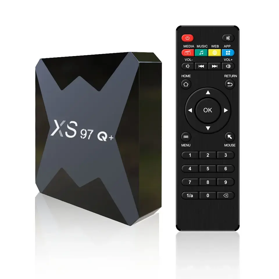 QUNSHITECH अनुकूलन सॉफ्टवेयर और फर्मवेयर android 10 tvbox 4k स्मार्ट ott टीवी बॉक्स काले allwinner एंड्रॉयड टीवी बॉक्स xs97 क्यू +