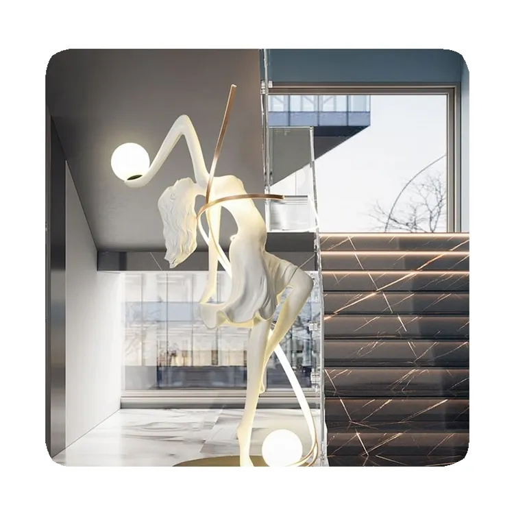 Nueva escultura de arte bailarina Rgb lámpara de pie iluminación interior Club Hall maniquíes lámpara de pie femenina 2024
