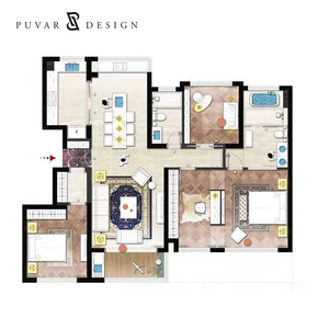 BIỆT THỰ khách sạn Dịch vụ thiết kế mô hình 3D tùy chỉnh nhà đầy đủ giải pháp một cửa Thiết kế đồ họa căn hộ cao cấp - Product Image 1