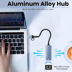 USB 3.0/usb-c到以太网适配器-1000Mbps千兆局域网，适用于PC/Mac/Linux，即插即用 - Product Image 4