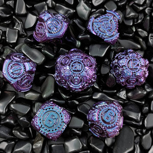 7 adet/takım dişli Metal Dnd zar seti Polyhedral numarası zar kiti Dnd TRPG Cthulhu COC koşu ekibi D6 kurulu oyunu zar - Product Image 5