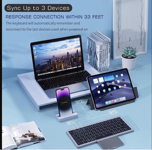 Nueva tableta, ordenador portátil, Teclado retroiluminado, tablero HiddenTouch, funda protectora de PU, teclado inalámbrico recargable BT5.0, teclados - Product Image 4