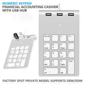 Teclado numérico USB 2,0 con HUB multifunción Contabilidad financiera cajero ordenador Universal con cable teclado silencioso - Product Image 4