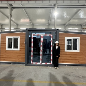 Yalıtımlı prefabrik katlanır gemi hazır 3-in-1 genişletilebilir konteyner ev fransa için tuvalet ile prefabrik çelik ev - Product Image 1