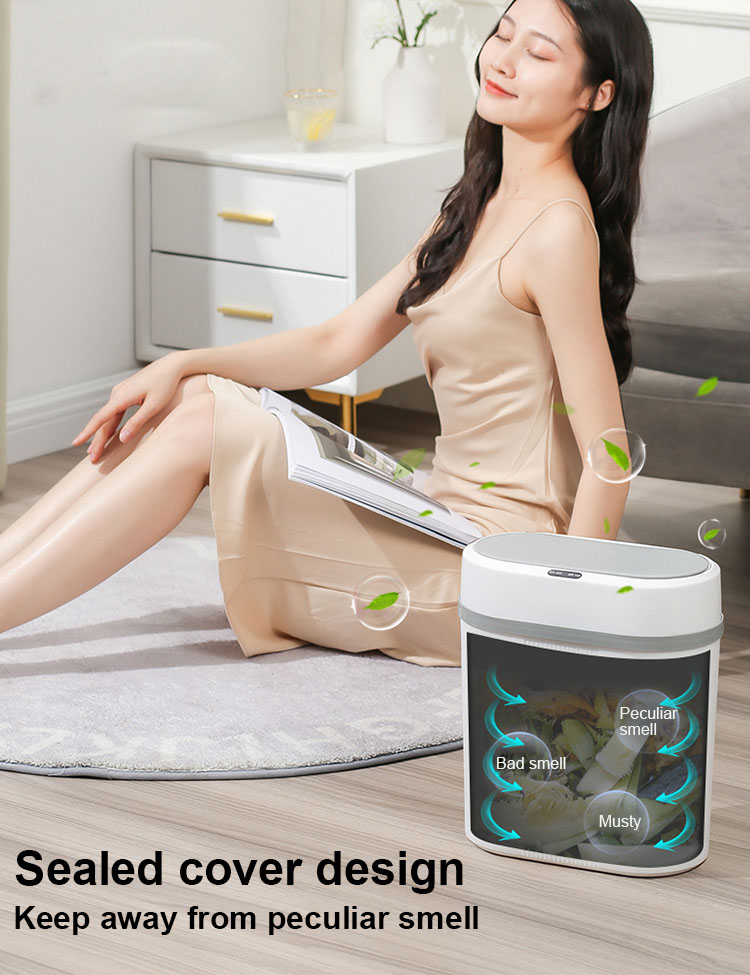12L sensor trash can europe custom pink homes hotel multi-functional square simple electric smart automation bin/waste with lid