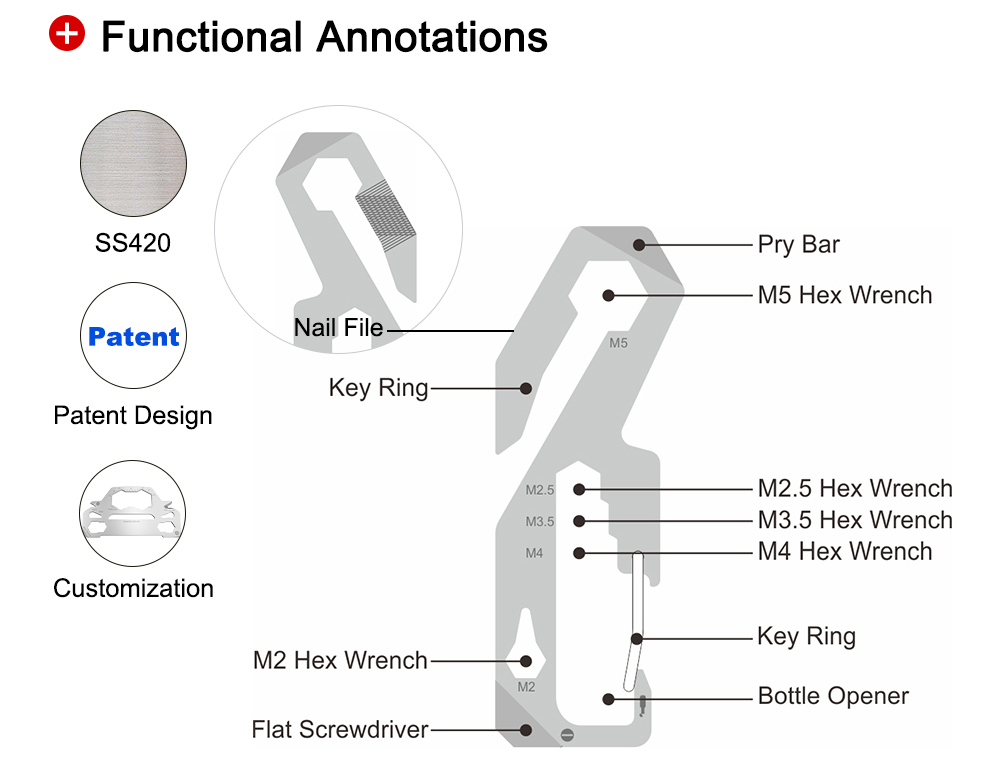 Outil porte-clés 11-en-1