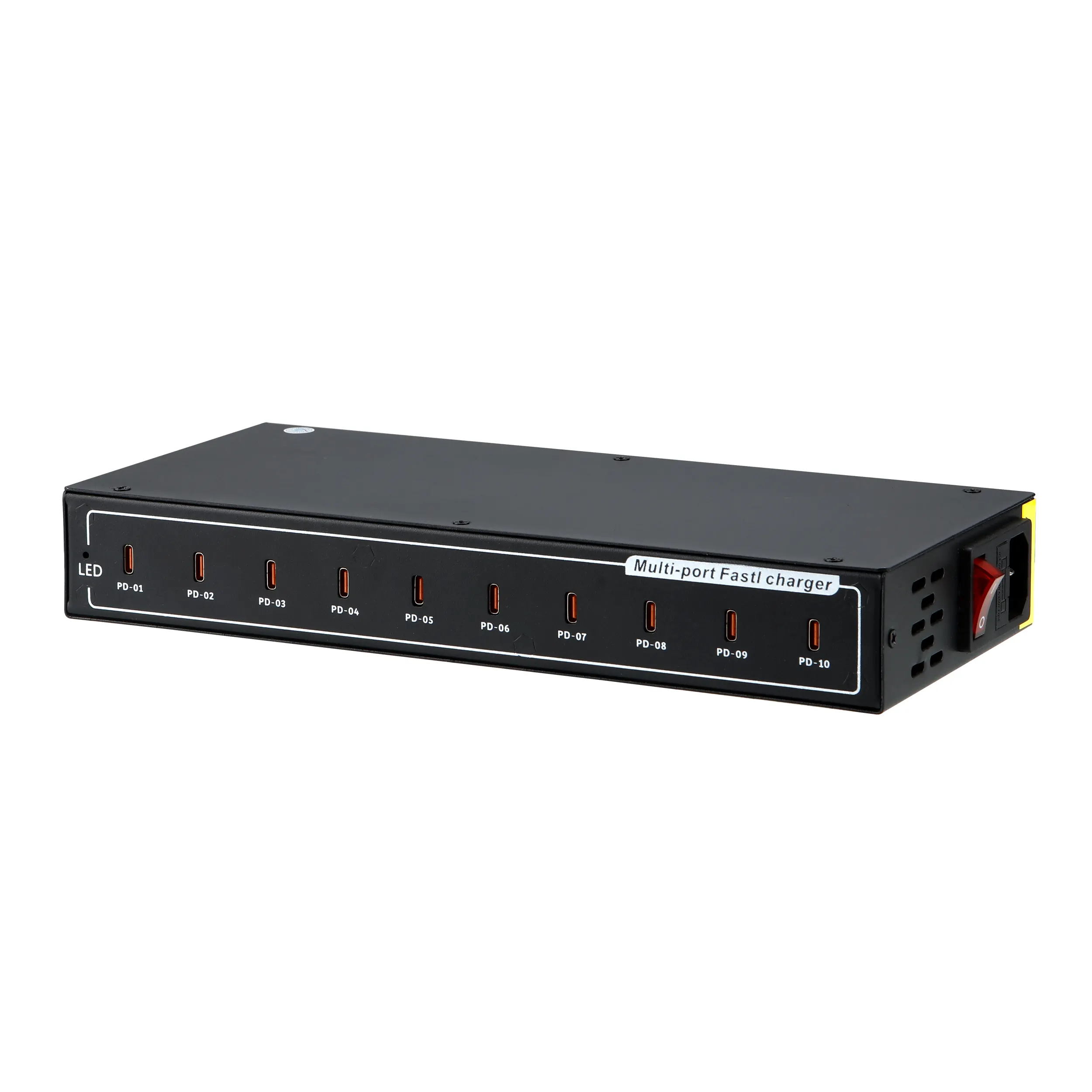 Multi-function multi-port charger quick charging adapter PD 10 port 200W TYPE-C integrated charging station