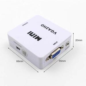 Com alimentação audio mini série VGA da caixa branca ao conversor digital do sinal de HDTV para o computador