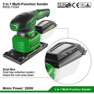 200W Portable Mini Electric Random Orbital <strong>Sander</strong> Woodworking 3 in 1 Multi-Function Wood Detail Finishing Orbit Sheet <strong>Sanders</strong> - Product Image 5
