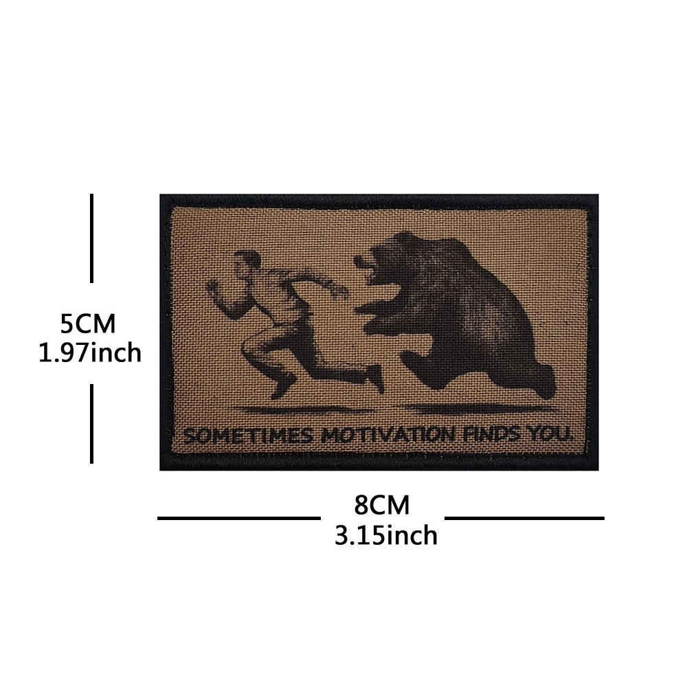 Y00112-1 printed bear chasing people (brown)