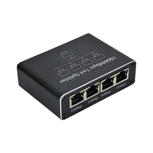 Internet Connection Extender Network Switch Stapelbarer Gigabit 1 bis 4 Ethernet Network Splitter mit USB-Kabel RJ45 LAN Adapter