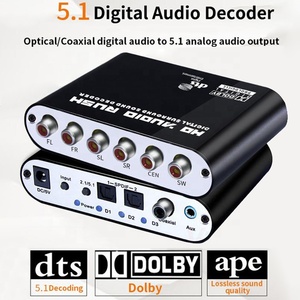 Decodificador de Audio Digital AC3/DTS, 5,1 canales, decodificador de sonido Digital a caja convertidora analógica 5,1