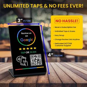 Wholesale NFC Google Review Stand Card Tap to Share ABS PVC Waterproof Programable QR <strong>Code</strong> Printed Cheap Google Review NFC Stand - Product Image 3