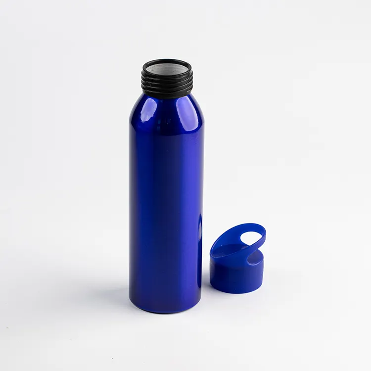 Bouteille d'eau en aluminium réutilisable colorée personnalisée avec couvercle de mousqueton