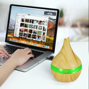 Gece işık ile taşınabilir ultrasonik hava nemlendirici akıllı buhar makinesi temizleyici Mini ahşap tahıl tasarım araba kullanımı için - Product Image 6