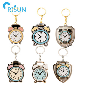 Wholesale Metal Mystic Clock Soft Enamel Keychain Custom Logo Melting Clock Hour Hand <strong>Minute</strong> <strong>Key</strong> Chain Reading Time Keyring - Product Image 1