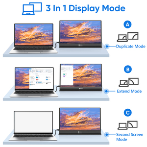 Flat Design 15.6 Inch 1080P Portable <strong>Monitor</strong> Extended Screen Slim Laptop <strong>Computer</strong> <strong>Monitor</strong> With <strong>Built</strong> in Dual Speakers - Product Image 3
