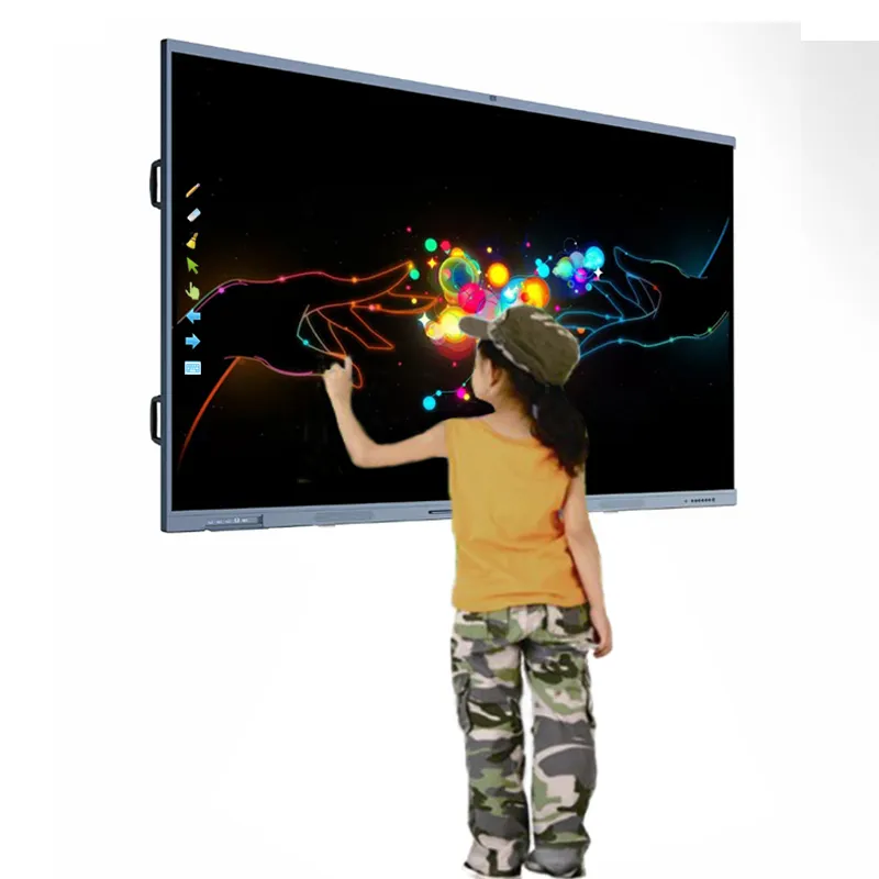 2023 Tablero de pantalla táctil 4K Pizarra digital interactiva Pizarra blanca interactiva óptica LED Negro 70 32GB Pizarra