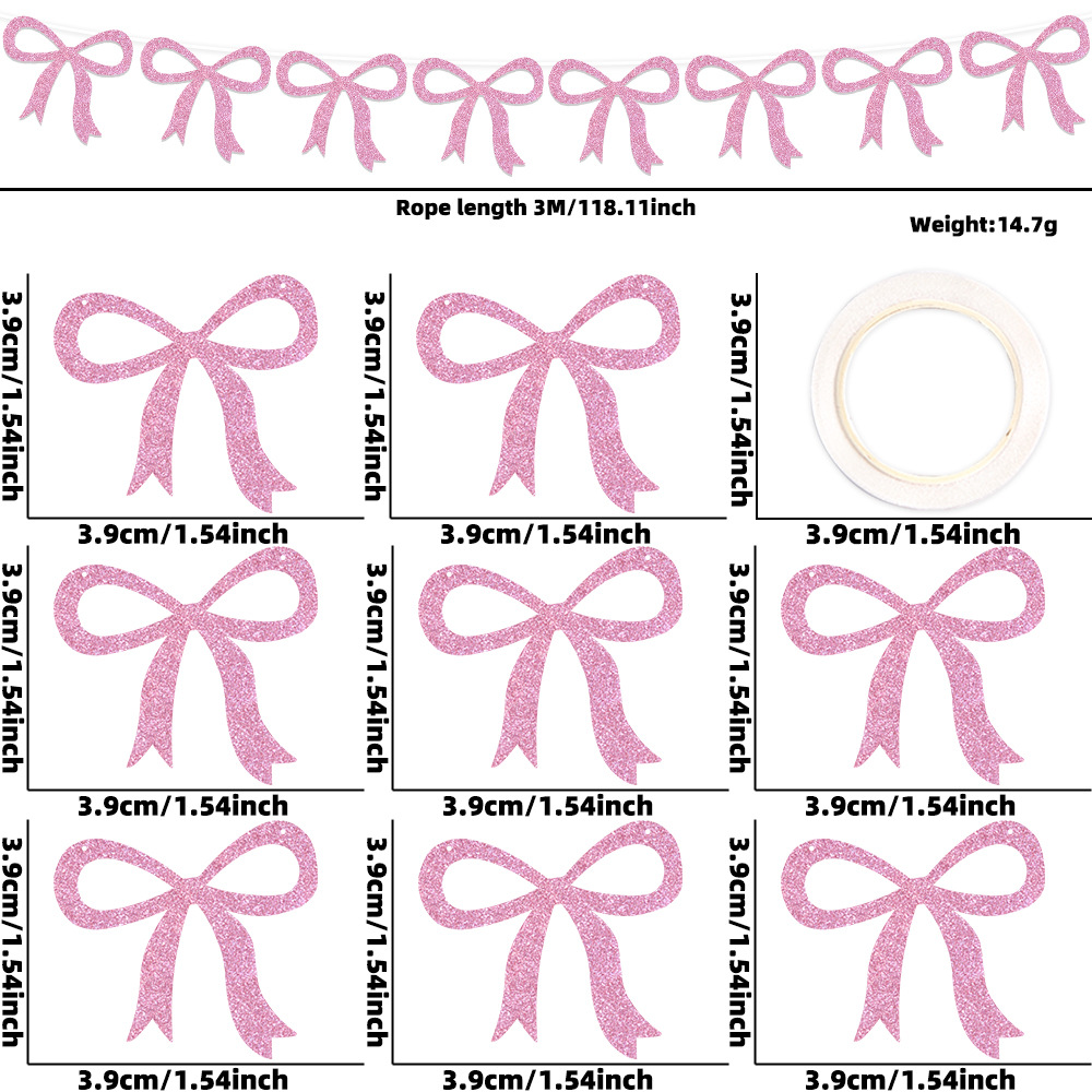 3m wire-pink glitter bow style