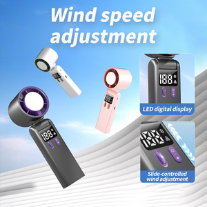 พัดลมมือถือ3600mAh ระบายความร้อนด้วยน้ำแข็งพับได้พัดลม100เกียร์แบบไร้สายปรับได้เทอร์โบความเร็วสูงสำหรับรถยนต์ RV ขนาดเล็ก - Product Image 5