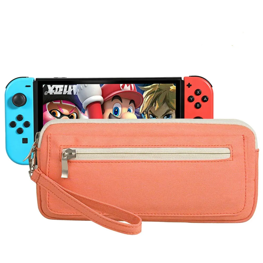 5 개의 게임 홀더가있는 Nintendo Switch NS 콘솔 용 스트랩 케이스가있는 맞춤형 휴대용 여행 휴대용 가방 보관 가방