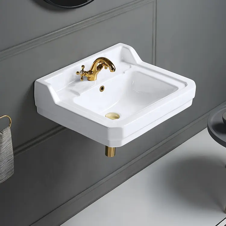 Vendita calda di epoca vittoriana Base in ceramica lavabo bagno parete appeso britannico antico tradizionale lavabo