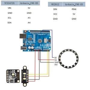Sensor de reconocimiento de color TCS34725, placa de desarrollo RGB, módulo de detección de color de reconocimiento de color de comunicación IIC