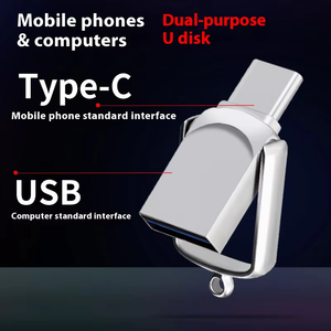 デュアルポートUSB 3.0フラッシュドライブタイプC U-Disk 16G 32G 64G 128G容量の金属U-Diskデータ転送用USB OTG互換 - Product Image 3