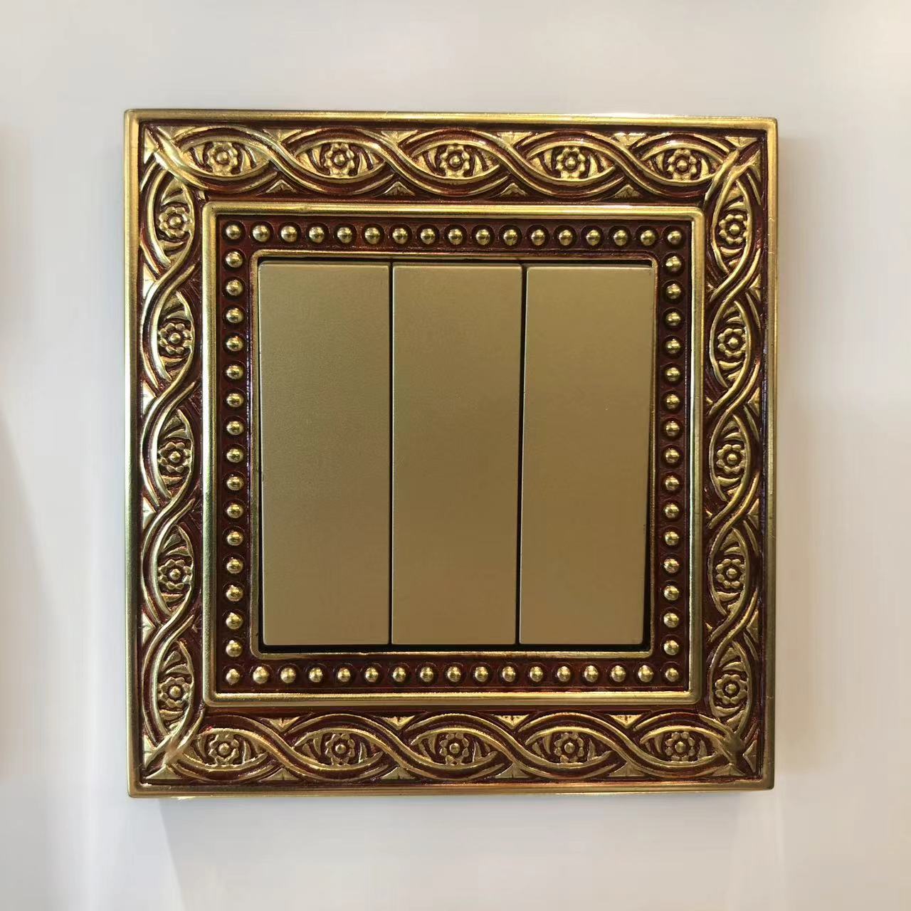 3 gang 2 way switch gold color
