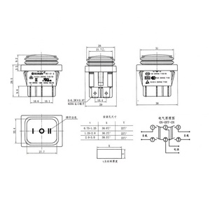DPST ON OFF 4P防水スイッチ220V30Aブルーグリーンレッドライト付き大電流コンビネーションスイッチ