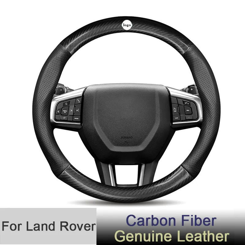 Dedicado para a Land Rover Tampa Da Roda de Direção 2 Defender Freelander Range Rover Evoque Descoberta 2 Fibra De Carbono Auto Acessórios