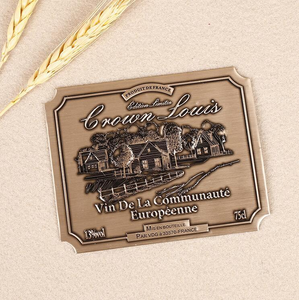 Logo Tùy Chỉnh Thiếc Nhôm Ép Kim Loại Dập Nổi Chai Vodka Rượu Bằng Hợp Kim Kẽm Nhãn Kim Loại - Product Image 4