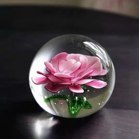 Customized Blown Glass Ball Paperweight Wedding Favor Crafts