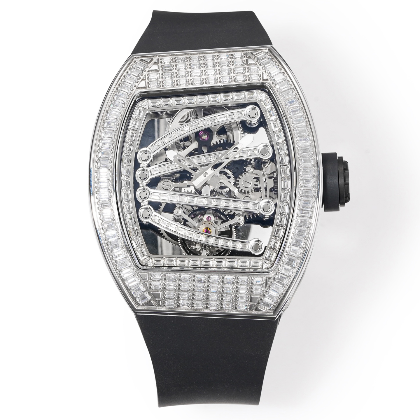 Diamond Case Black Rubber Strap