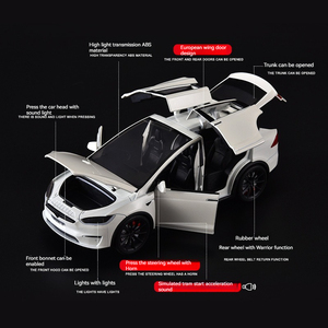Diecast 1:24 Scale Car <strong>Models</strong> T <strong>Model</strong> X Alloy Car <strong>Model</strong> with Sound and Light Pullback Collection Decoration Metal Toy Car - Product Image 3