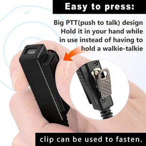 2-Pin 2-wire UV-5R Earpiece Surveillance Kit PTT Mic for BTECH Retc15/<strong>Retevis</strong> <strong>RT21</strong> RT22 Kenwood Arcshell AR-5 Walkie Talkie - Product Image 3