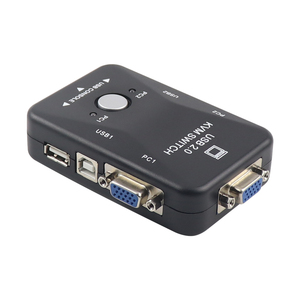 2端口Vga Kvm交换机1080p高清Kvm交换机2进1出Kvm交换机盒USB2.0计算机适配器