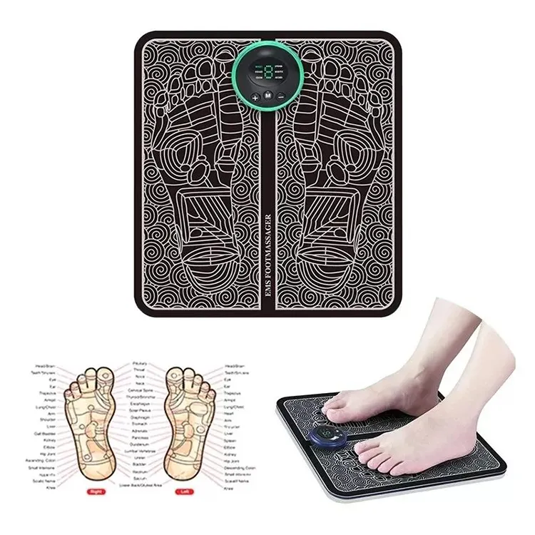 Masseur de pieds électrique à haute fréquence Portable à la maison avec chaleur pour les personnes âgées pliant vibrateur de pied tapis de Massage