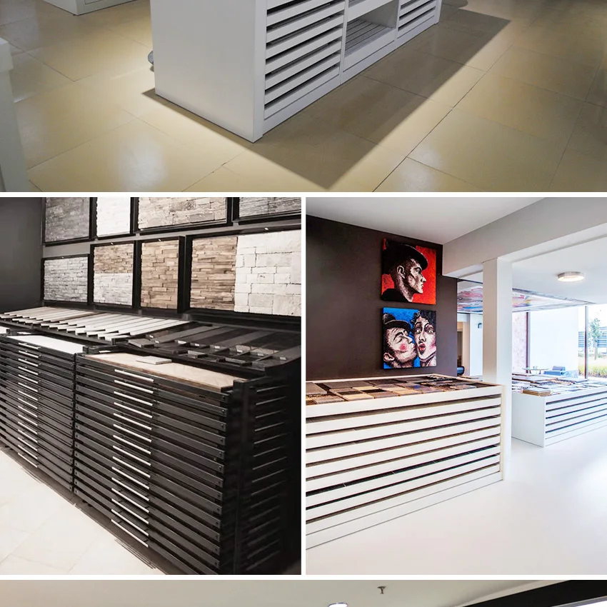 New Showroom Factory Tile Sliding Drawer Quartz Granite And Marble Sample Rack Display Stand Stone Drawer Type Cabinet