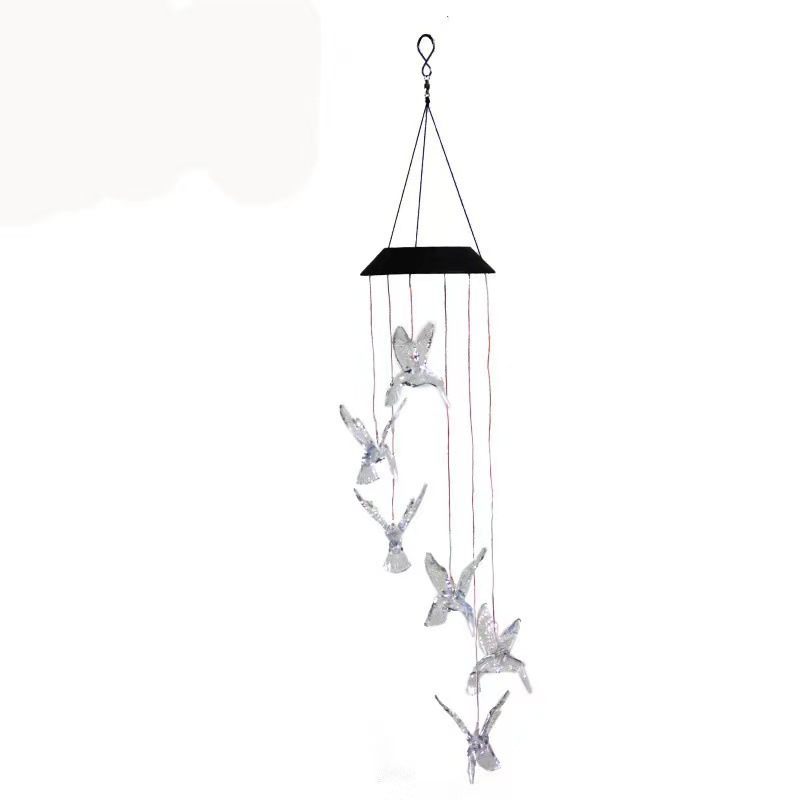 Carillon à vent transparent en forme de colibri