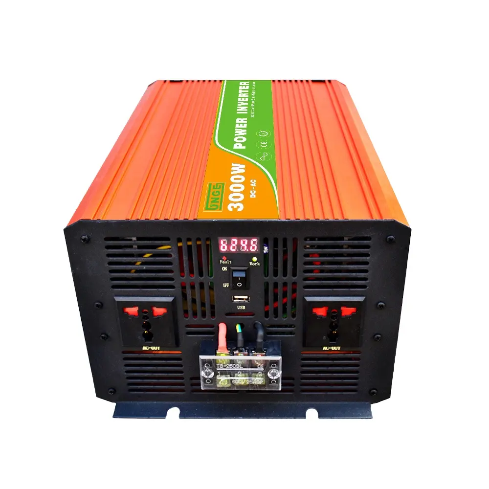 Inverter solare a onda sinusoidale pura 3000W potenza DC 12V 24V a AC 220V tensione 50/60HZ convertitore inverter solari per auto con LED e USB