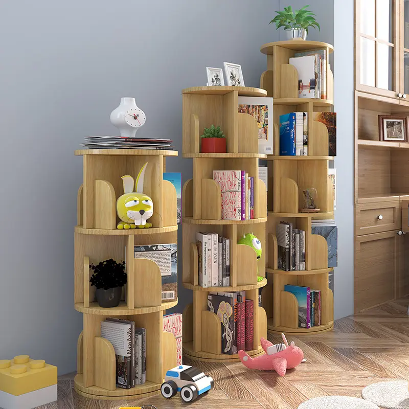 Bibliothèque rotative en bois massif pour enfants, nouveau modèle, pour salon de la maternelle, 2020