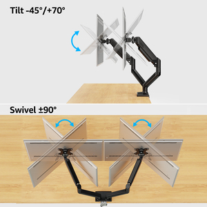 13 ''-34'' ขาตั้งจอ LCD แบบคู่จอคอมพิวเตอร์หลายจอภาพขาตั้งจอแก๊สสปริง - Product Image 4
