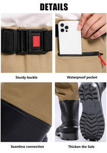 שחיקה עמיד קל ללכת מכנסיים מותניים, ציד מגפי wader לגברים ולנשים עמיד עמיד למים דיג מכנסי תחתית - Product Image 5