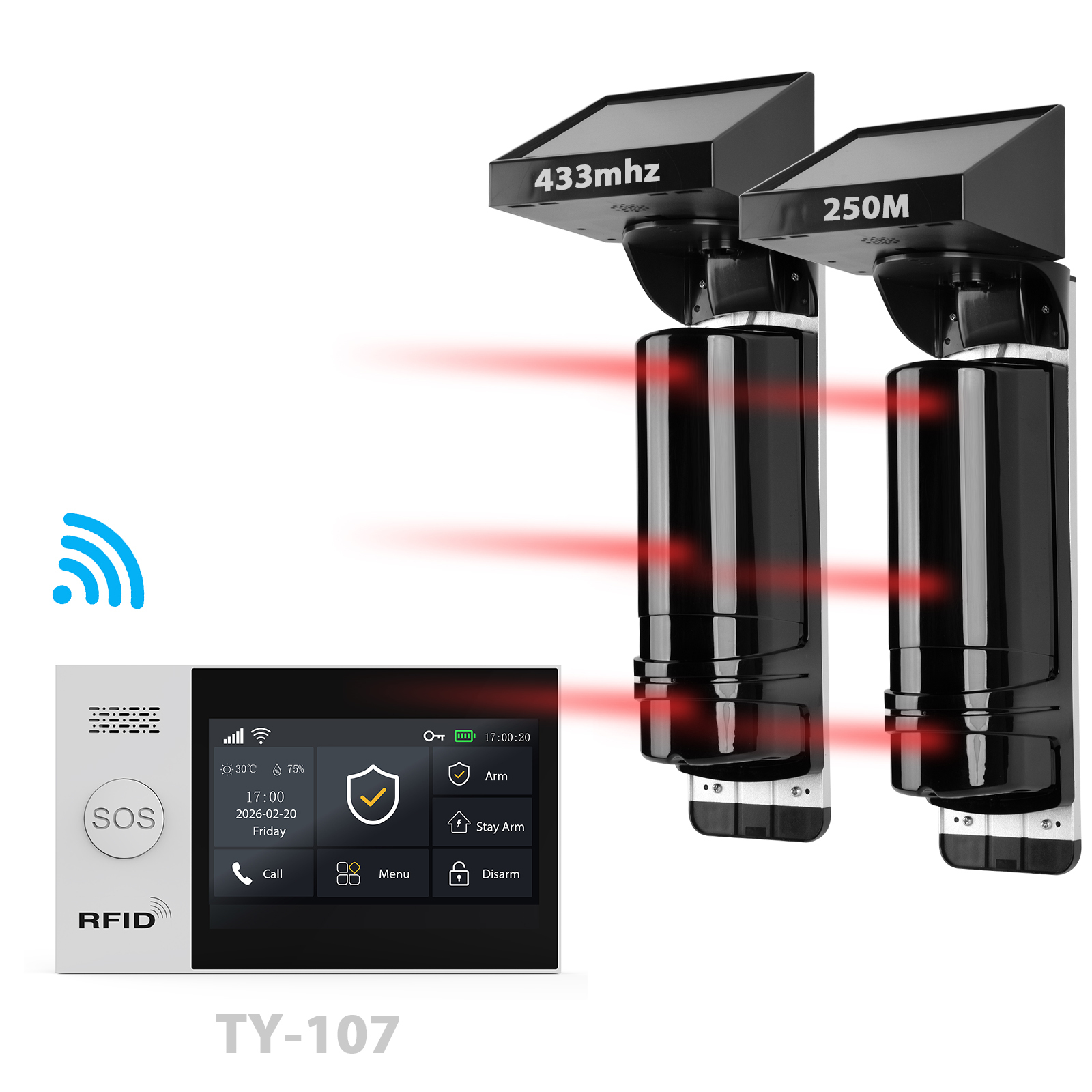 Black 3 beams alarm kit C