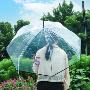 时尚风格透明雨伞印花图案透明直伞伞婚庆伞 - Product Image 5